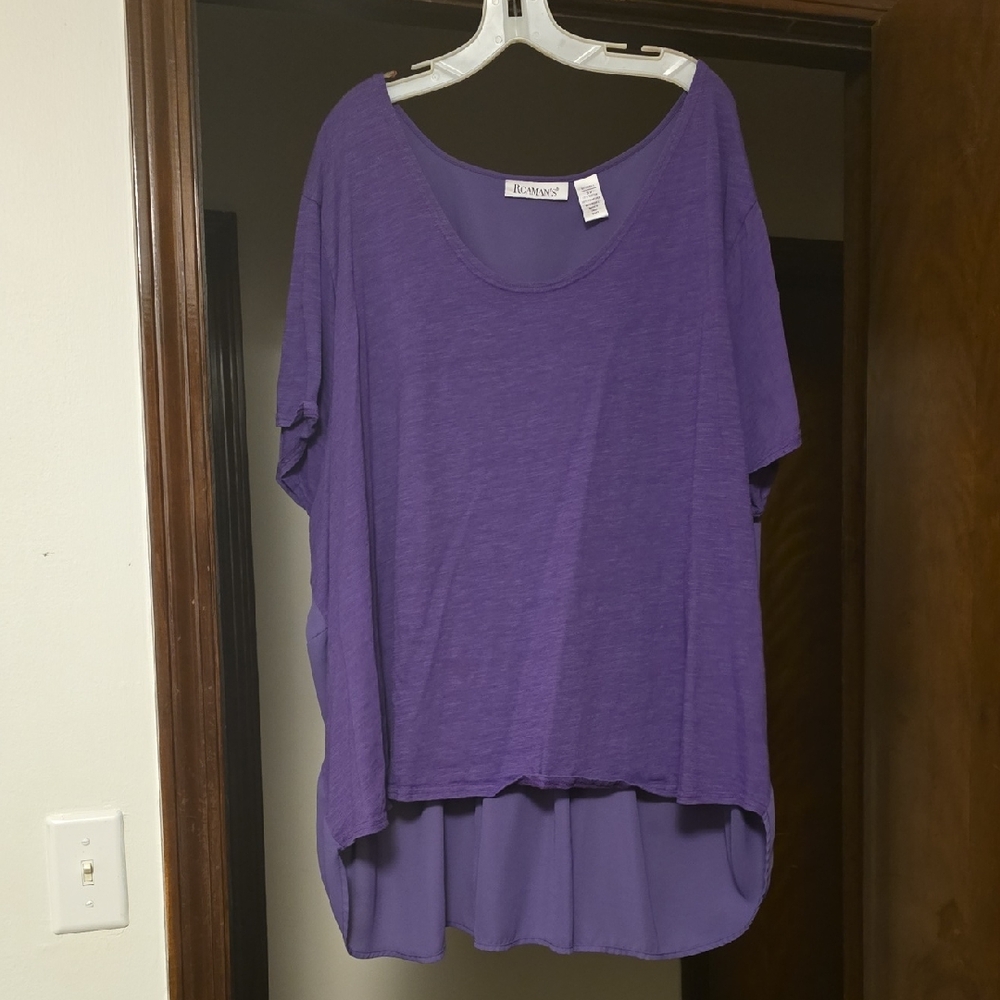 Roaman's Purple Short Sleeve Top
